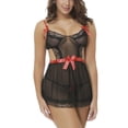 thumbnail image 2 of Encantadora ropa de dormir de encaje para mujer Vestido de malla Perspectiva Lencería Ropa de dormir hueca sidaley  XX000156-01, 2 of 7