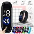 thumbnail image 5 of CGZQFEI Unisex Digital Sports Watch - LED Illumination, 5ATM Waterproof, Durable Silicone Wrist Strap Hot Pink 1.77x0.78'', 5 of 6