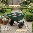 thumbnail image 6 of ARNOT Dual-Wheel Wheelbarrow, 330 LBS Heavy Duty Garden Cart with 10” Pneumatic Tires, Lightweight Yard Wheelbarrow for Soil, Bricks & Construction Materials (Green), 6 of 6