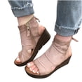 thumbnail image 3 of Moda mujer sólido verano señoras cómodas sandalias talón pendiente Casual playa zapatos Wmkox8yii  sa1015, 3 of 6