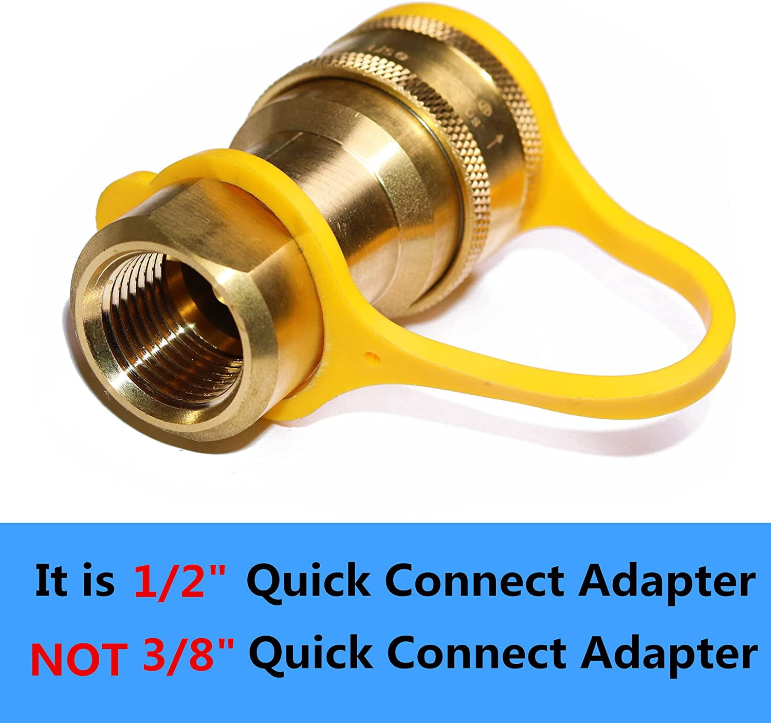 1/2" QDD LP Gas Quick Connect Disconnect Connector & Male Insert Plug Solid Brass 1/2 PSIG Pressure Input Ins NPT x inch Natural Propane Fitting Hose Kit Set -