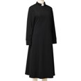 thumbnail image 5 of GRACEART Church Clergy Dress for Women Minister Spring/Autumn Long Sleeve Loose Elegant Dress with Tab Insert Stand Collar, 5 of 7