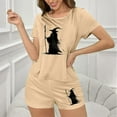 thumbnail image 5 of Censtreet Women's Pajama Sets Halloween Short Sleeve Pjs 2 Piece Top and Shorts Sleepwear Comfy Soft Lounge Sets S-XL, 5 of 7
