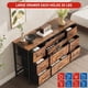 thumbnail image 4 of Tiger stripes brown 10 - cajón cómoda para closet, 55 - pulgada mesa de tv, 47 - pulgada de anchura fabric cómoda con power outlets, sturdy steel frame para dormitorio y sala de estar entrada, 4 of 7