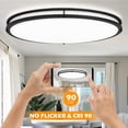 thumbnail image 7 of Depuley 32" Oval Flush Mount Ceiling Light with Remote Dimmable LED Pendant Light Black Brush Nickel Finish Close to Ceiling Light Fixture for Living Room Bedroom Kitchen Dining, 65W, 7 of 7