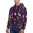 thumbnail image 3 of Sikiie Colorful Mexican Men's Hoodie, Essentials Hoodie, Sweatshirt, Pullover Hooded Sweatshirt for Men-X-Large, 3 of 7