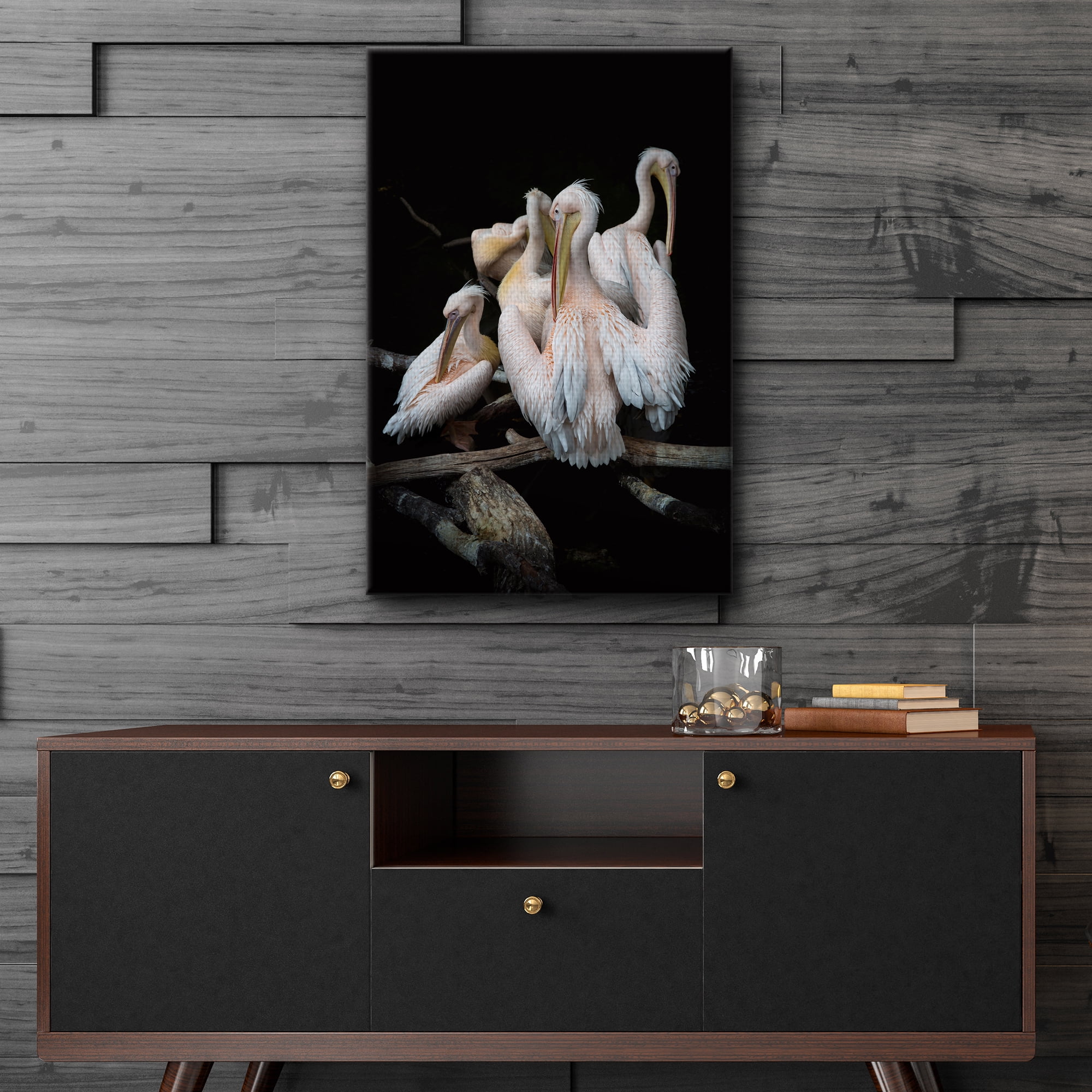 Masterpiece Art Gallery Flock Of Flamingos By Olivier Guillard Canvas Art Print 24" x 36"