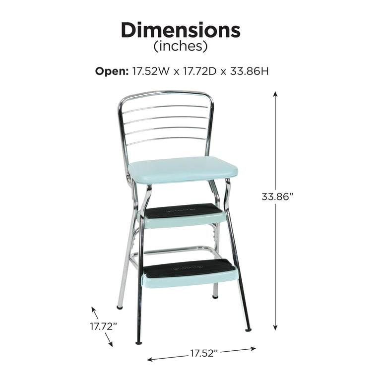 その他 COSCO Step up chair COSCO Stylaire Retro Chair + Step Stool with Flip-Up Seat (Teal