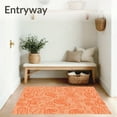 thumbnail image 3 of ODIKA 8'x10' Machine Washable Non-Slip Area Rug, Whimsical Letter Blocks with Pastel Polka Dot Accents and Curvy Fonts High Traffic Rug, Orange, 690479, 3 of 7