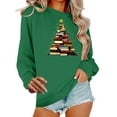 thumbnail image 3 of Jsaierl Women's Christmas Fleece Sweatshirts Funny Christmas Print Sweatshirt Work Pullover Sweater Tops Round Neck Dressy Casual Long Sleeve Shirts Christmas Gifts, 3 of 7