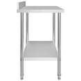 thumbnail image 3 of vidaXL Table de Cuisine avec Dosseret 120x60x93 cm Acier Inoxydable, 3 of 5