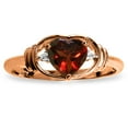 thumbnail image 2 of Galaxy Gold 14K Solid Gold 0.96 Carat Natural Diamond & Garnet Heart-Shaped Ring for Women - Rose Gold Fine Jewelry, 2 of 2
