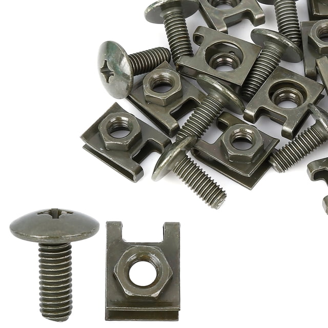 10 Juego 6x16mm Coche Clips U Clip Phillips Tornillo Surtido Verde