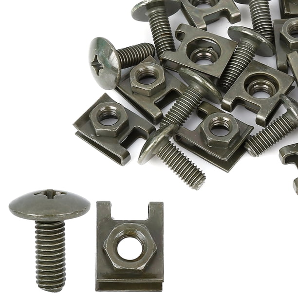 10 Juego 6x16mm Coche Clips U Clip Phillips Tornillo Surtido Verde