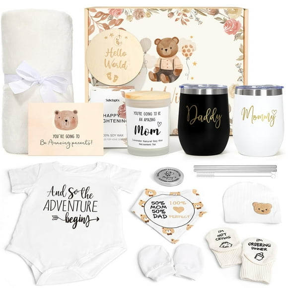 Set de regalo Suhctuptx para mamá y papá primerizos con vaso y artículos para bebés
