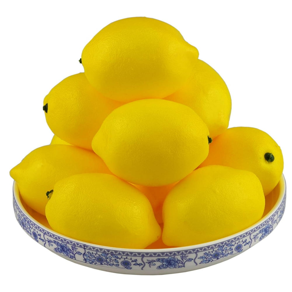 10pcs Fake Fruit Lifelike Lemons Simulation Yellow Lemon Artificial Fruit Decorations for Still