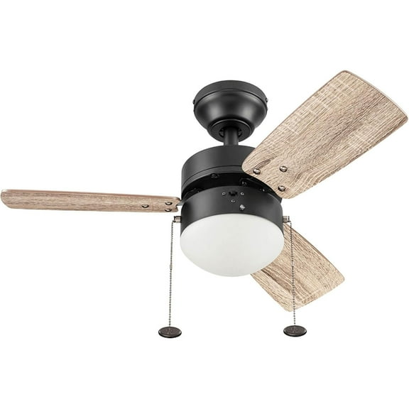 Prominence Home Rawling 30 Inch Indoor LED Ceiling Fan with Light and Pull Chain, Bronze