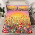 thumbnail image 2 of Manfei Spring Graden 4-Piece Full Size Sheets for Boys Girls,Abstract Gradient Bed Sheets,Botanical Plants Lightweight Sheet Sets,Lightweight Room Decor, 2 of 7
