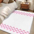 thumbnail image 4 of Minimalist Pink Washable Area Rug 4x6 Buffalo Check Plaid Farmhouse Farm Theme Low-Profile Large Area Rugs with Non Slip Backing Indoor Floor Carpet for Entrance Living Room Bedroom Home Office, 4 of 9
