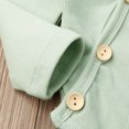 thumbnail image 4 of Qiylii Boys Girls 2Pcs Solid Color Outfits,Long Sleeve V-neck Romper+Long Pants, 4 of 8