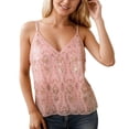 thumbnail image 5 of Sequin Beaded Camisole Slim Fit Layering Tank Top Cropped Sleeveless Shirt,Pink,S, 5 of 5