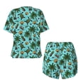 thumbnail image 5 of Naloa Pineapple Sea Turtle Women's Short-Sleeved Pajama Set, Loungewear, Summer pajamas, Breathable Cozy - Medium, 5 of 9