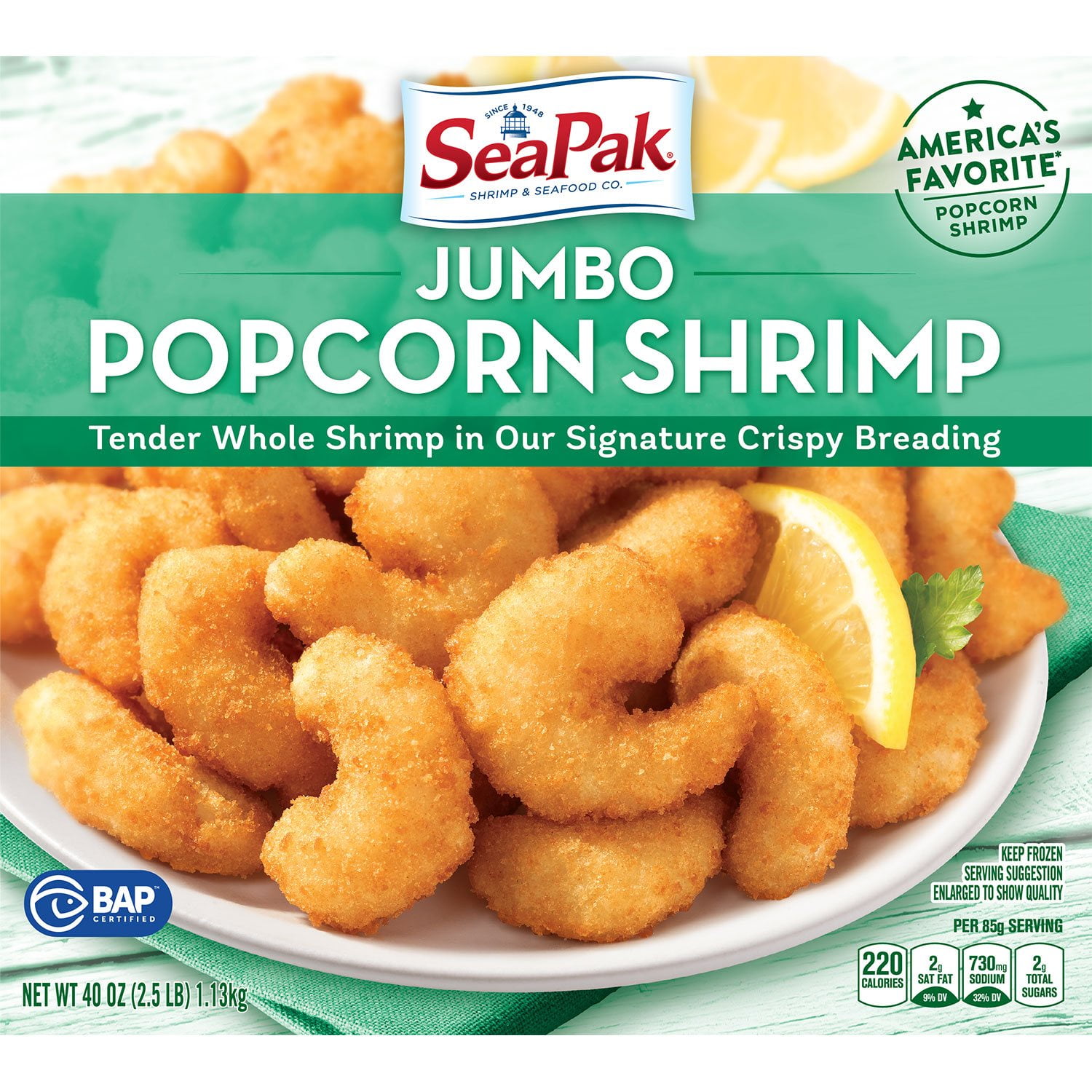 Frozen Popcorn Seapak Butterfly Shrimp Air Fryer SeaPak Jumbo