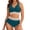 Sky Blue, variant on Women High Waisted Bikini Sets Two Piece Swimsuit for Women Tummy Control Swimsuits Color Block Drawstring Bathing Suit