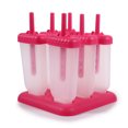 thumbnail image 1 of Juego de moldes para zumo congelado, bandeja de plástico para cubitos de helado con forma de 6 tazas, forma de paleta roja rosa, 1 Juego, 1 of 2