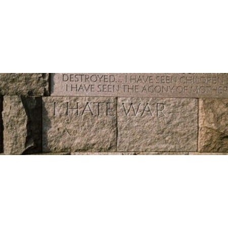 - Text engraved on stones at a memorial Franklin Delano Roosevelt Memorial Washington DC USA Poster Print