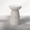 thumbnail image 6 of Simpli Home Boyd 13 inch Wide Solid Mango Wood Round Accent Table, Distressed White, 6 of 8