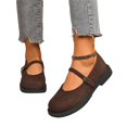 thumbnail image 7 of IEMIEMIEM Mary Jane Shoes Women Suede Ballet Flats Platform Non-Slip Classics Round Toe Ankle Buckle Strap Comfort Casual Dress Work Mary Jane Flat Shoes Coffee 8 Wide, 7 of 7