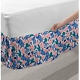 thumbnail image 2 of Abstract Bed Skirt, Tropical Flowers and Leaves in Pastel Colors, Elastic Bedskirt Dust Ruffle Wrap Around for Bedding Decor, 4 Sizes, Pale Rose Multicolor, by Ambesonne, 2 of 2