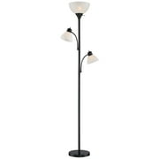 360 Lighting Bingham Modern Torchiere Floor Lamp with Side Lights 71 1/2 Tall Black Metal White Shade for Living Room Reading Bedroom Office House