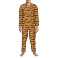 thumbnail image 3 of Lsque Dachshund Dog Puppy Pattern Long Sleeve Pajama Set for Men - Soft 2-Piece Sleepwear and Loungewear Set with Pockets, Comfy Nightwear-Small, 3 of 7
