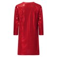 thumbnail image 2 of Xnihocha Kids Girls Sequins Hip Hop Jazz Dance Costume Sparkly Long Sleeve Party Club T-Shirt Midi Dress Red 7-8, 2 of 5
