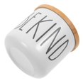 thumbnail image 3 of White Ceramic Canister with Wooden Lid Kitchen Storage Jar for Spice Coffee Tea Candy 12.5 oz, 3 of 5