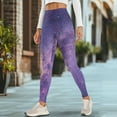 thumbnail image 4 of Renewold Galaxy Violet Leggings for Women with Pockets Buttery Soft Running Pants High Waisted Spandex Graphic Leggings Thick Essential Pants Scrunch Butt Lifting, XL, 4 of 8