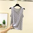 thumbnail image 2 of ZVNAΖH Women's Floral Print Undershirt Tank Top, Soft Sleeveless Crew Neck Loungewear & Layering Camisole, L-2XL, 2 of 5