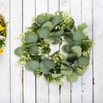 thumbnail image 5 of HOMEMAXS 2pcs Green Eucalyptus Leaf Wreath Festival Celebration Wreath Front Door Decorative Garland, 5 of 8