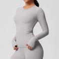 thumbnail image 2 of Dagugfen Athletic Long Sleeve Shirts for Women Spandex Stretchy Slim Fitted Crew Neck Shirts Yoga Gym Workout Quick Drying Base Layer Shirts, 2 of 9