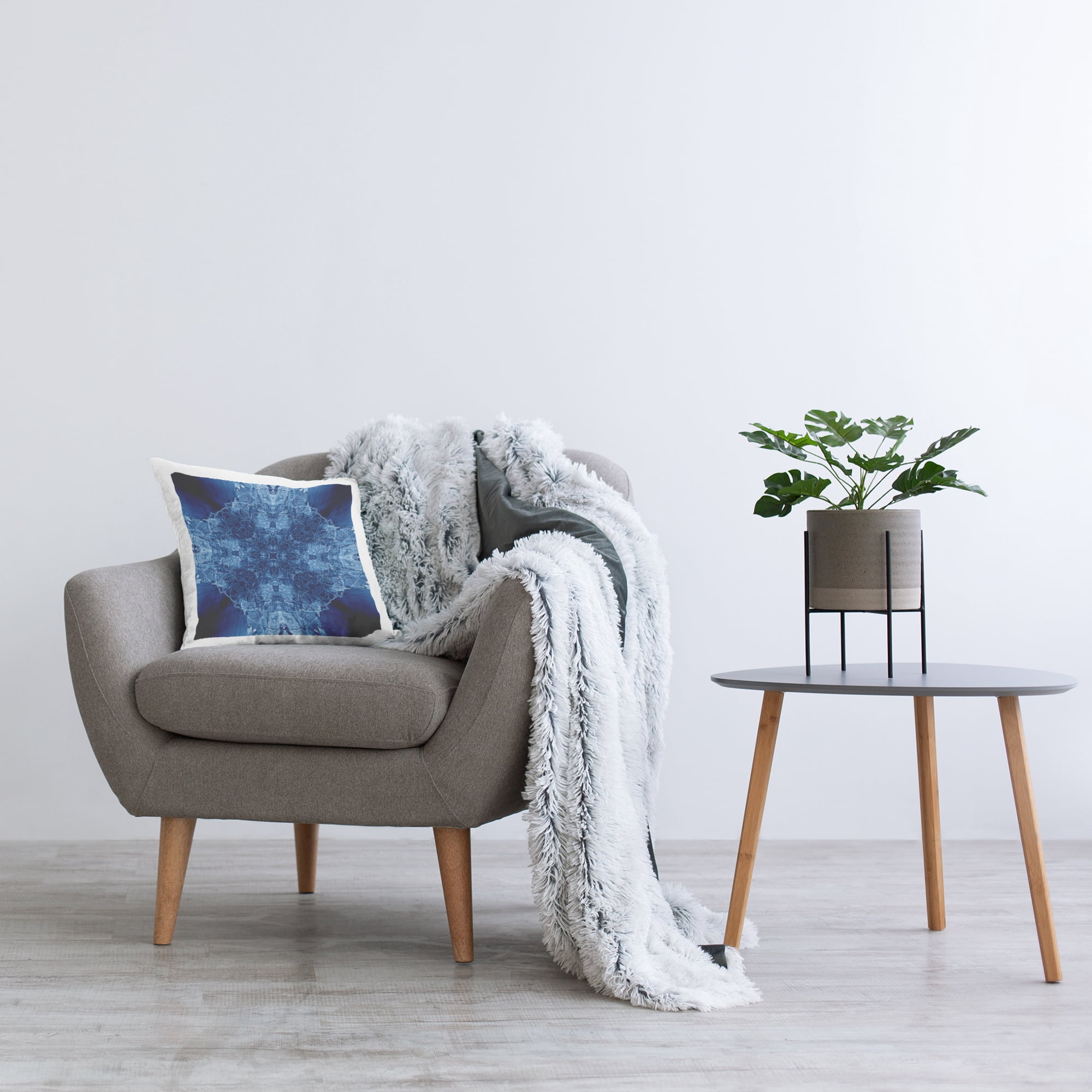 Stupell Industries Blue Balanced Tie Dye Decorative Printed Throw Pillow Design by El Perkin.