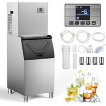 QAUSOU Commercial Ice Maker Machine, 600 LBS/24H,Large Capacity 360lbs ,Industrial Nugget Ice maker with Self Cleaning Function For Ice Cube for Cafe,Restaurant,Home