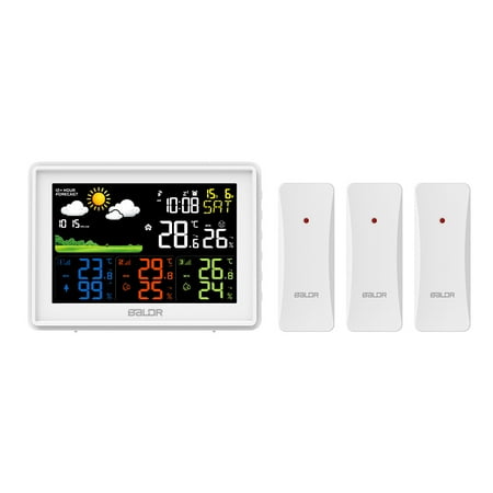 

WIRELESS COLOR WEATHER STATION WITH 3 REMOTE SENSORS - white