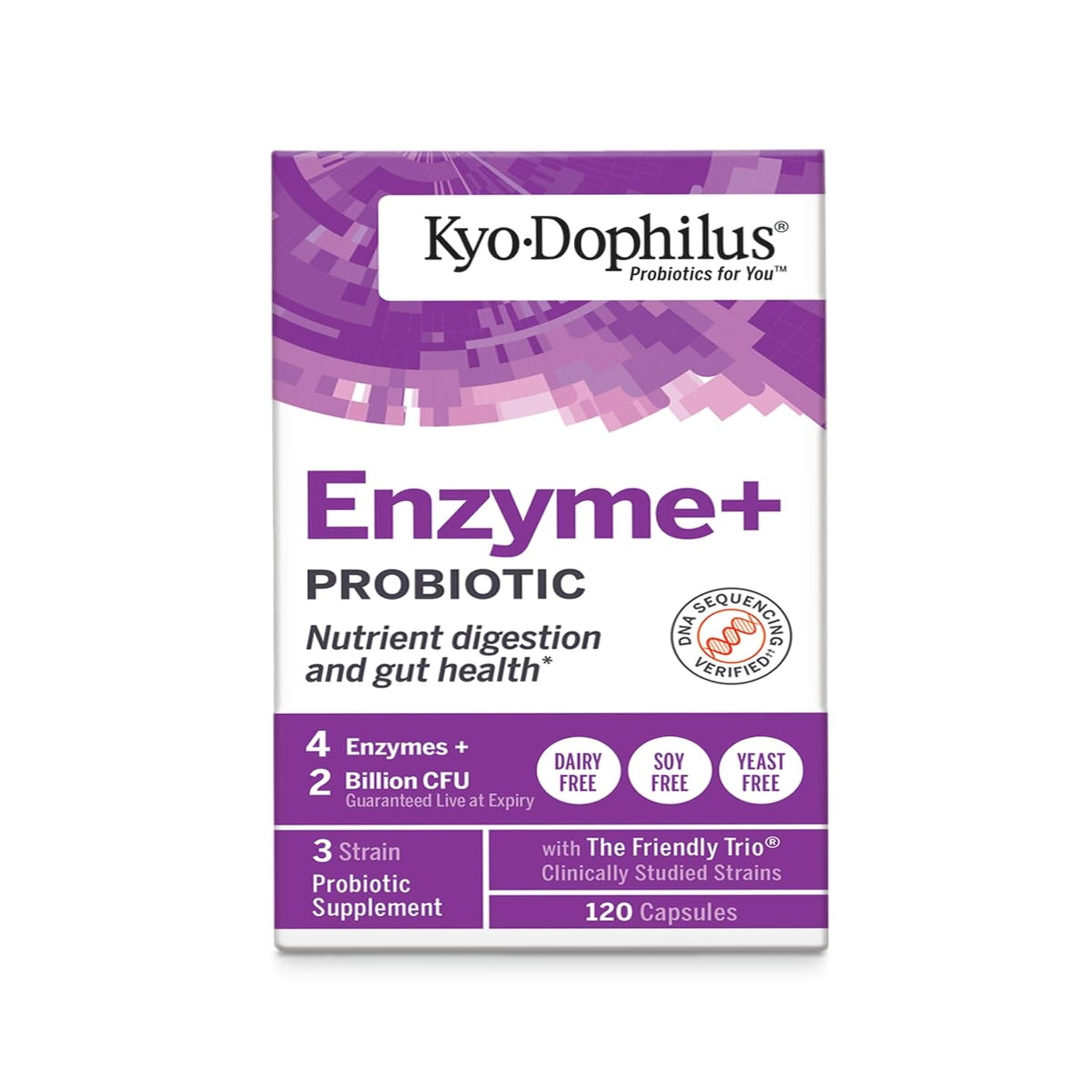 Kyo-Dophilus Enzymes+ Probiotic, Nutrient digestion and gut health, 120 Capsules