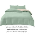 thumbnail image 3 of Uutvery 4-Piece Bedding Set, Soft Washed Polyester, Reversible Design, Light Green Light Camel, Includes Duvet Cover Flat Sheet and 2 Pillowcases, Queen Size Bedding, 3 of 7