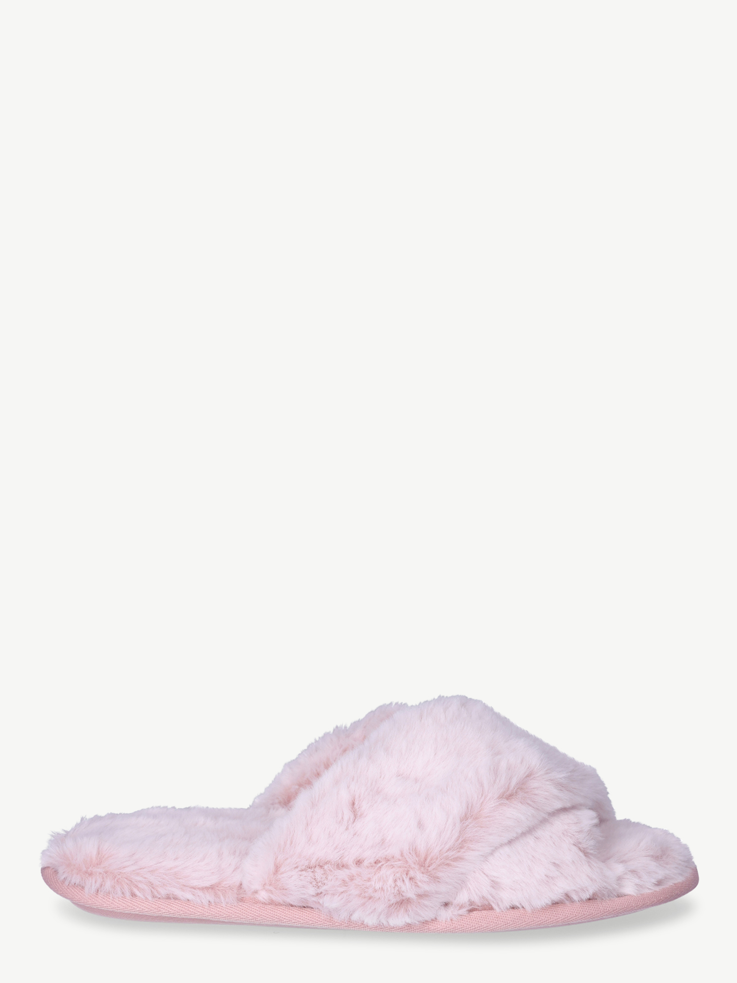 Joyspun Women's Faux Fur X-Band Slippers, Pink photo 3