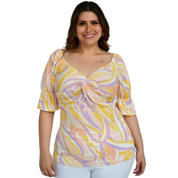 Blusa fresca Roman Fashion/Tallas Extras, 1828 lila 40 Roman Fashion BL-GR-1828-LILA