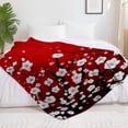 thumbnail image 6 of Janpanese Red Cherry Blossom Blanket, 60" x 80" Lightweight Soft Floral Throw, Gifts for Women, 6 of 8