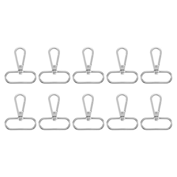 Uxcell 10Pack Swivel Clasps, 1.5" Oval Ring Lobster Clasp Claw Push Gate Snap Hook, Silver